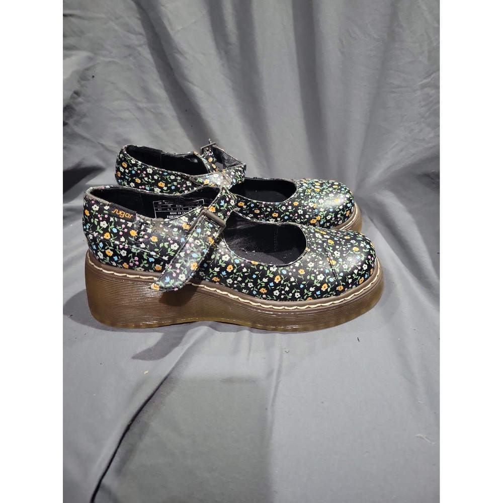 Y2K Vintage Floral Platform Mary Jane Shoes Womens Size 7